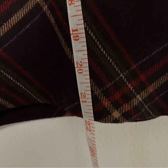 Vintage Hilliard & Hanson purple red plaid wool blend skirt size 8 preppy fall - Picture 5 of 7
